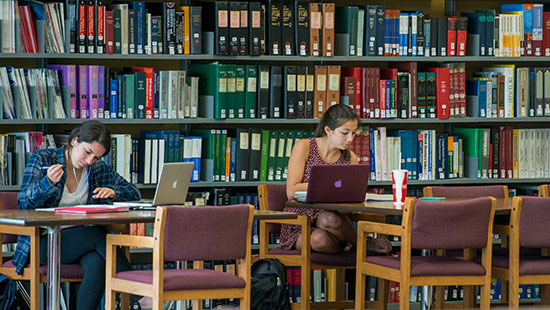 Photo of Students studying in the library