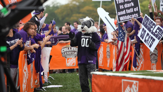 Willie the Wildcat at College Gameday